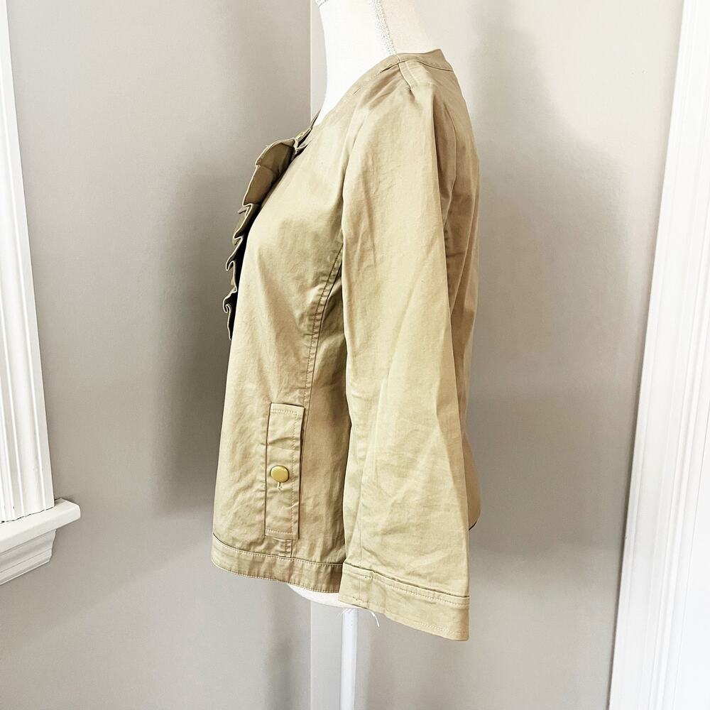 Talbots Khaki Ruffle Jacket - Picture 3 of 6
